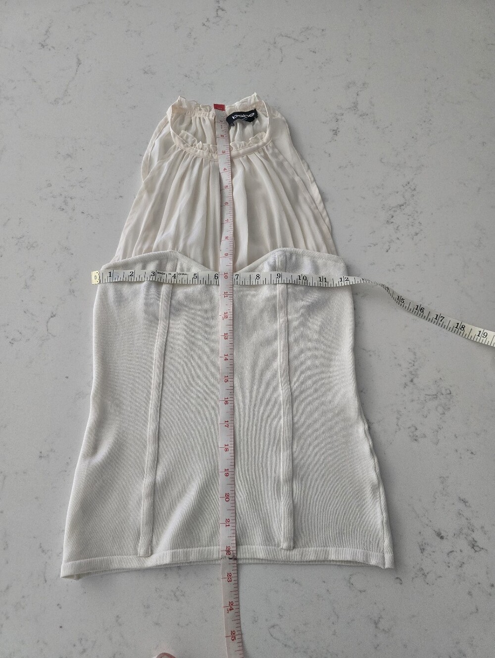 bebe Ivory Sweetheart Neck Halter Going Out Top Vintage Y2K 2000s Small - Picture 5 of 5